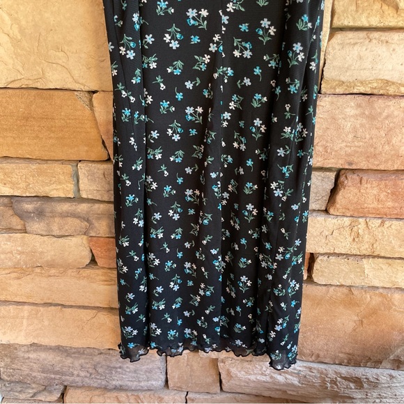 Boutique Europa black blue floral stretch lounge dress pajamas EUC Women’s 2X - Picture 6 of 13